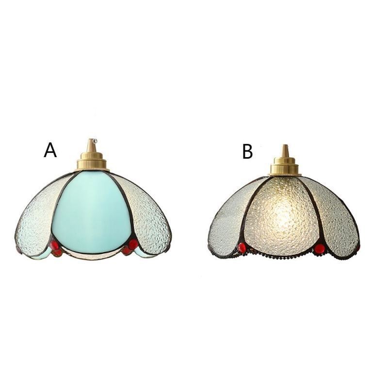 Lampada a sospensione in vetro a petalo minimalista, 1 luce, ottone, E26/E27