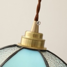Lampada a sospensione in vetro a petalo minimalista, 1 luce, ottone, E26/E27