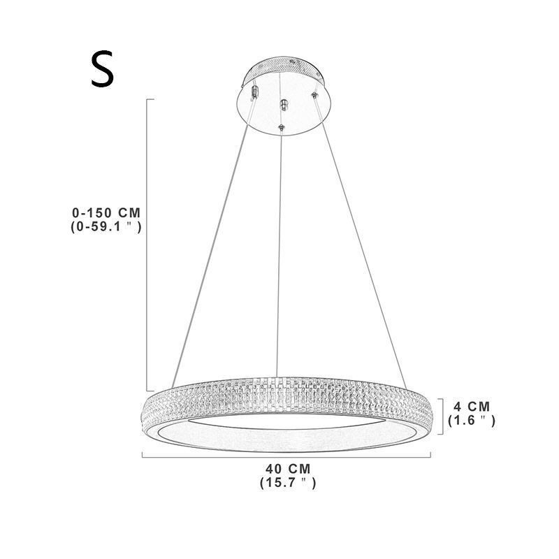 Lampada a sospensione LED ad anello in acrilico, minimalista