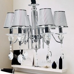 Lampadario contemporaneo in cristallo elettroplaccato argento