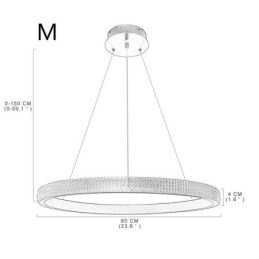 Lampada a sospensione LED ad anello in acrilico, minimalista