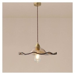 Lampada a sospensione in vetro a foglia di loto, paralume decorativo creativo