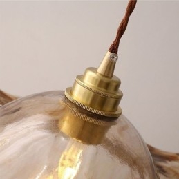 Lampada a sospensione in vetro a foglia di loto, paralume decorativo creativo