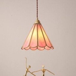Lampada a sospensione in vetro stile giapponese retrò a petalo E26/E27 20×26 cm