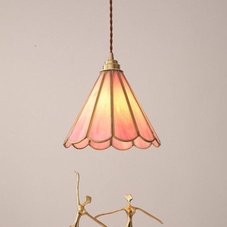 Lampada a sospensione in vetro stile giapponese retrò a petalo E26/E27 20×26 cm