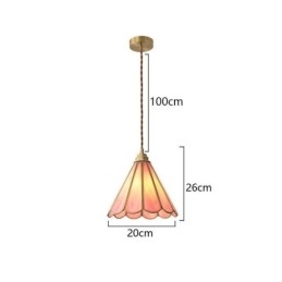 Lampada a sospensione in vetro stile giapponese retrò a petalo E26/E27 20×26 cm