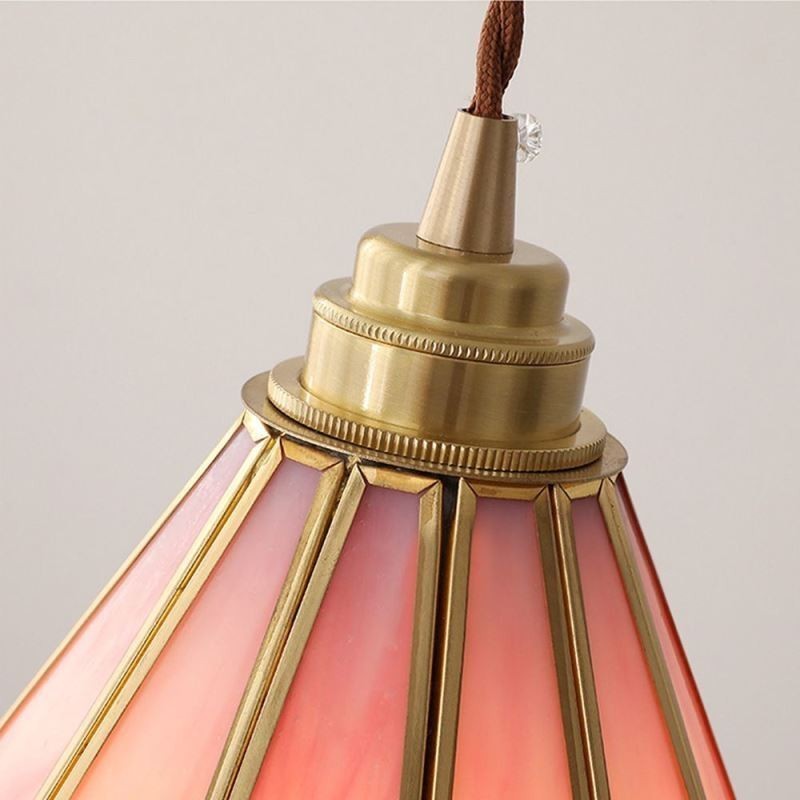 Lampada a sospensione in vetro stile giapponese retrò a petalo E26/E27 20×26 cm