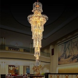 Lampadario a sospensione in cristallo europeo, lungo, E12/E14