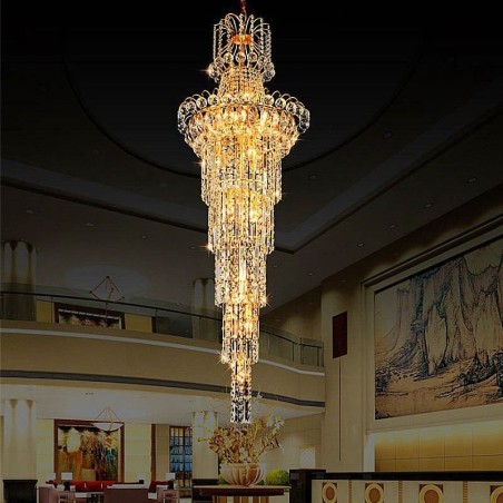 Lampadario a sospensione in cristallo europeo, lungo, E12/E14