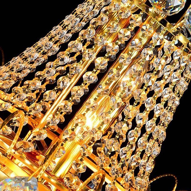 Lampadario a sospensione in cristallo europeo, lungo, E12/E14