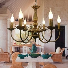 Lampadario in metallo elettroplaccato stile candela