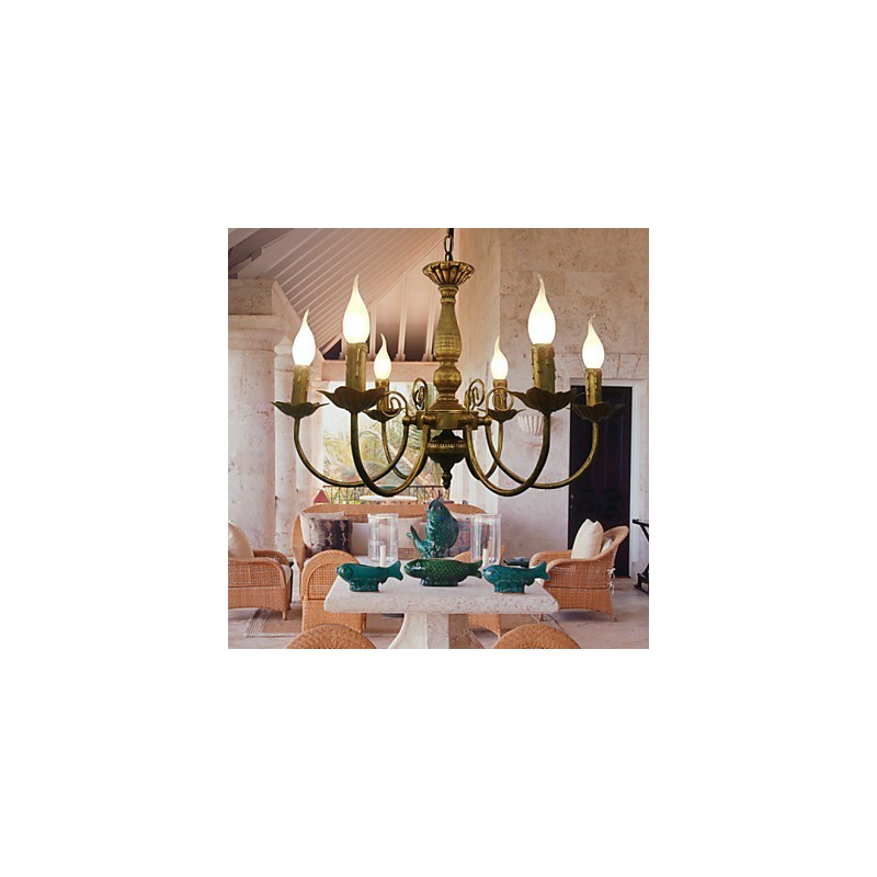 Lampadario in metallo elettroplaccato stile candela