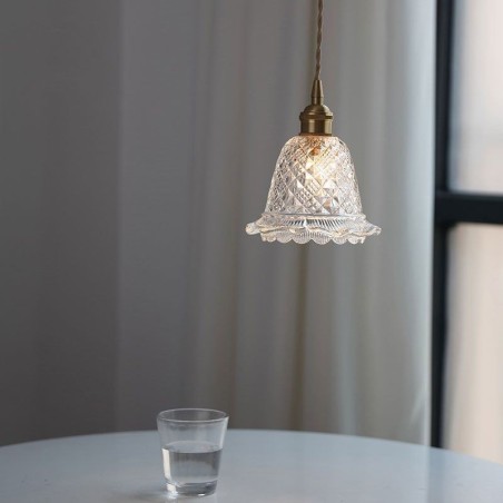 Lampada a sospensione in vetro a fiore, 1 luce, moderna