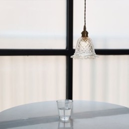 Lampada a sospensione in vetro a fiore, 1 luce, moderna