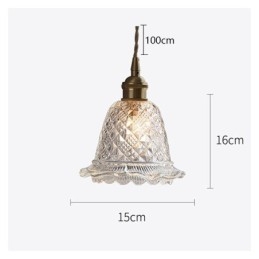 Lampada a sospensione in vetro a fiore, 1 luce, moderna