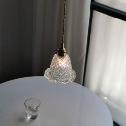 Lampada a sospensione in vetro a fiore, 1 luce, moderna