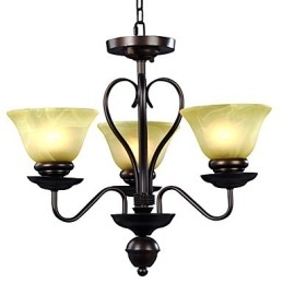 Lampadario classico in vetro a 3 luci E27