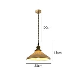 Lampada a sospensione giapponese in ceramica retrò plissettata 23×13 cm