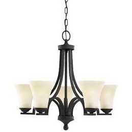 Lampadario classico dipinto 1 livello argento con paralume in vetro bianco 54x56 cm