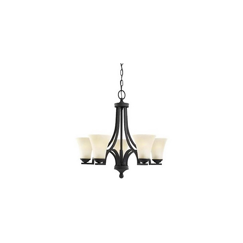 Lampadario classico dipinto 1 livello argento con paralume in vetro bianco 54x56 cm