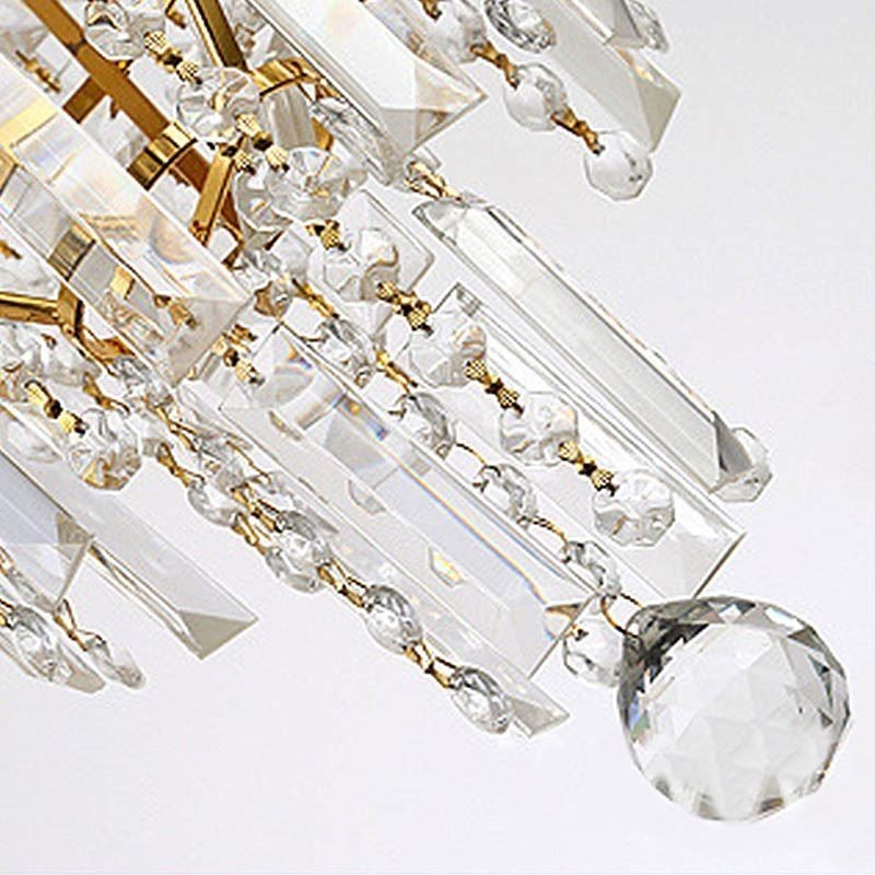Lampadario moderno conico in cristallo