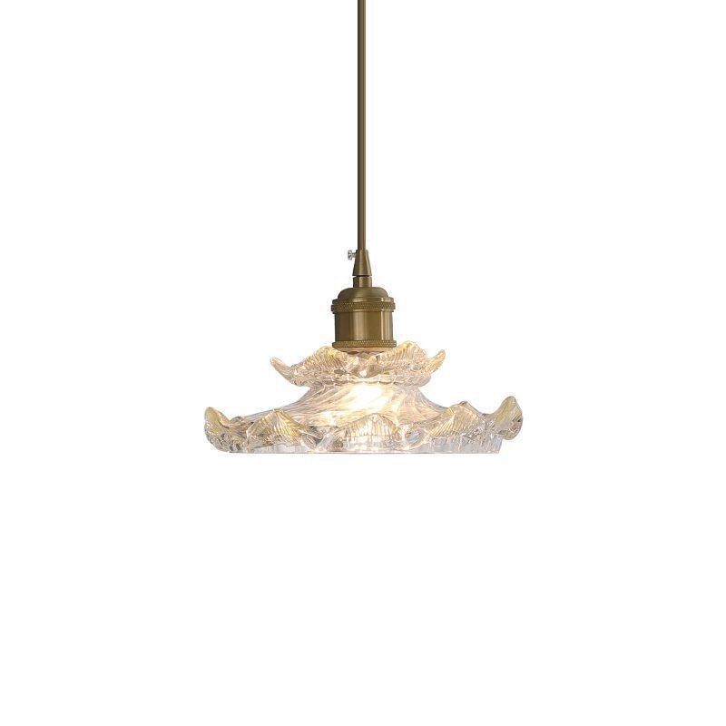 Lampada a sospensione giapponese in vetro loto 25 x 15 cm E26/E27