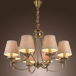 Lampadario in metallo finitura ottone stile candela 1 livello