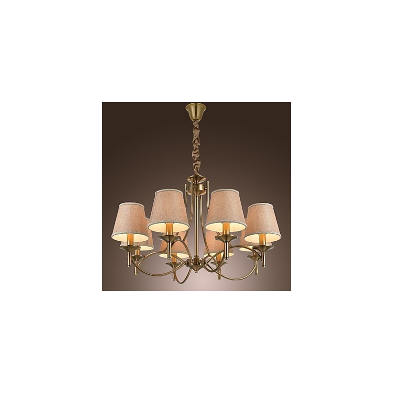 Lampadario in metallo finitura ottone stile candela 1 livello