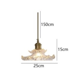 Lampada a sospensione giapponese in vetro loto 25 x 15 cm E26/E27