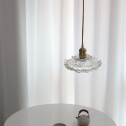 Lampada a sospensione giapponese in vetro loto 25 x 15 cm E26/E27