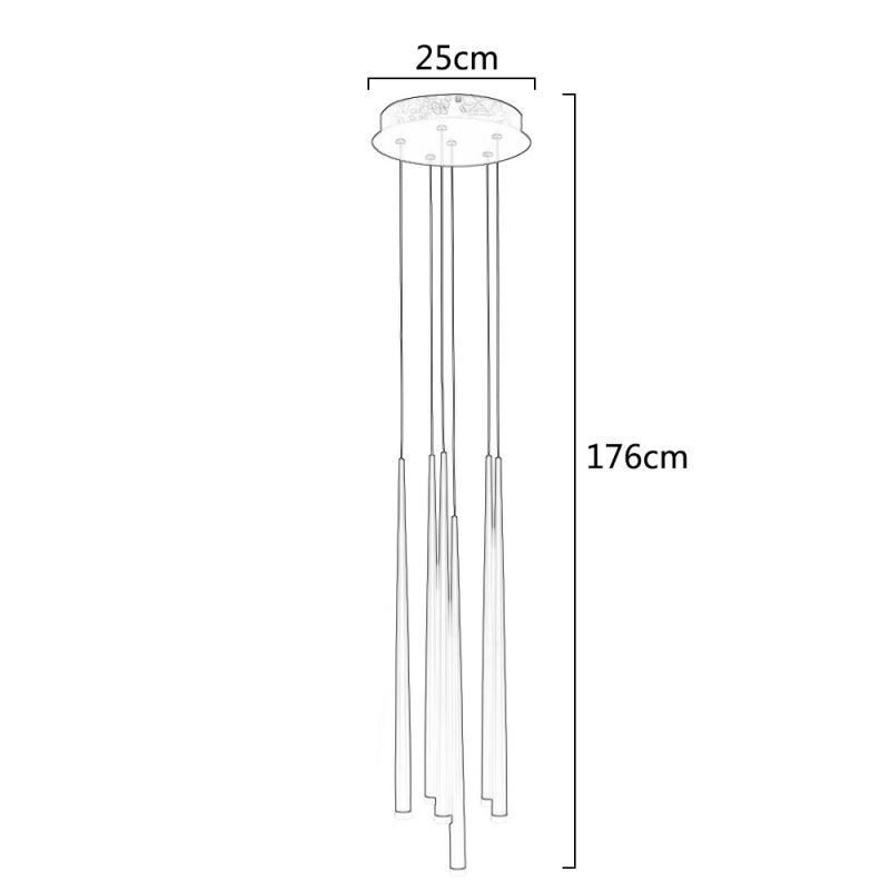 Lampada a sospensione LED Meteorer a 6 luci GU10 in alluminio e acrilico