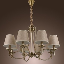 Lampadario in metallo finitura ottone stile candela 1 livello