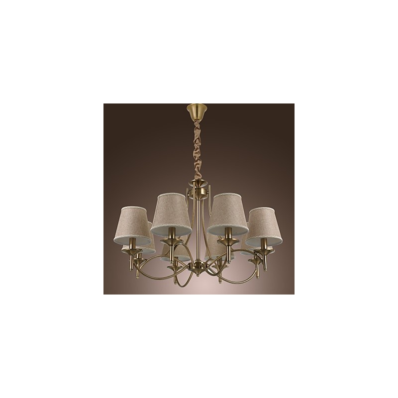 Lampadario in metallo finitura ottone stile candela 1 livello