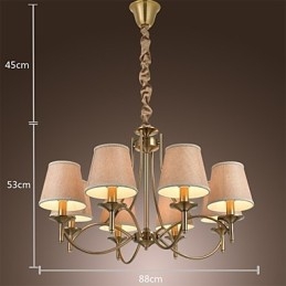 Lampadario in metallo finitura ottone stile candela 1 livello