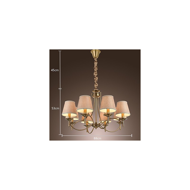 Lampadario in metallo finitura ottone stile candela 1 livello
