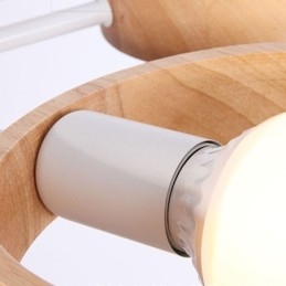 Lampada a sospensione nordica in legno con 3/5/6/8 luci E26/E27