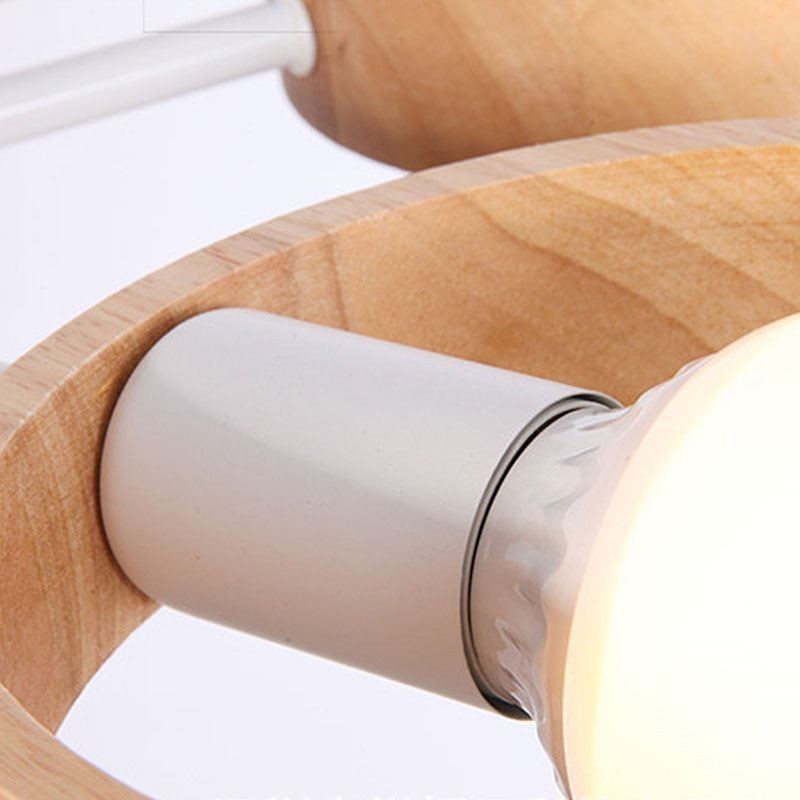 Lampada a sospensione nordica in legno con 3/5/6/8 luci E26/E27
