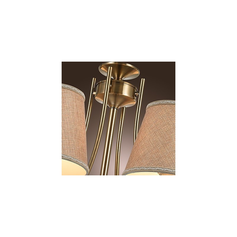 Lampadario in metallo finitura ottone stile candela 1 livello