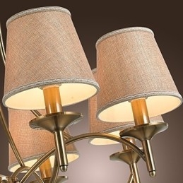Lampadario in metallo finitura ottone stile candela 1 livello