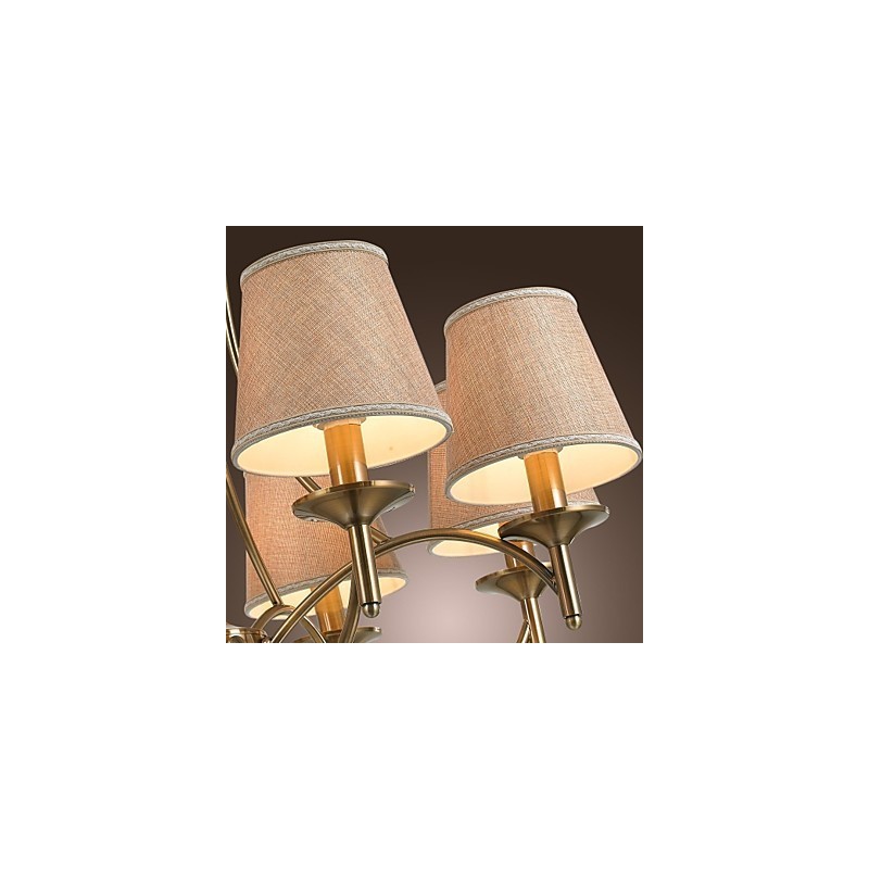 Lampadario in metallo finitura ottone stile candela 1 livello
