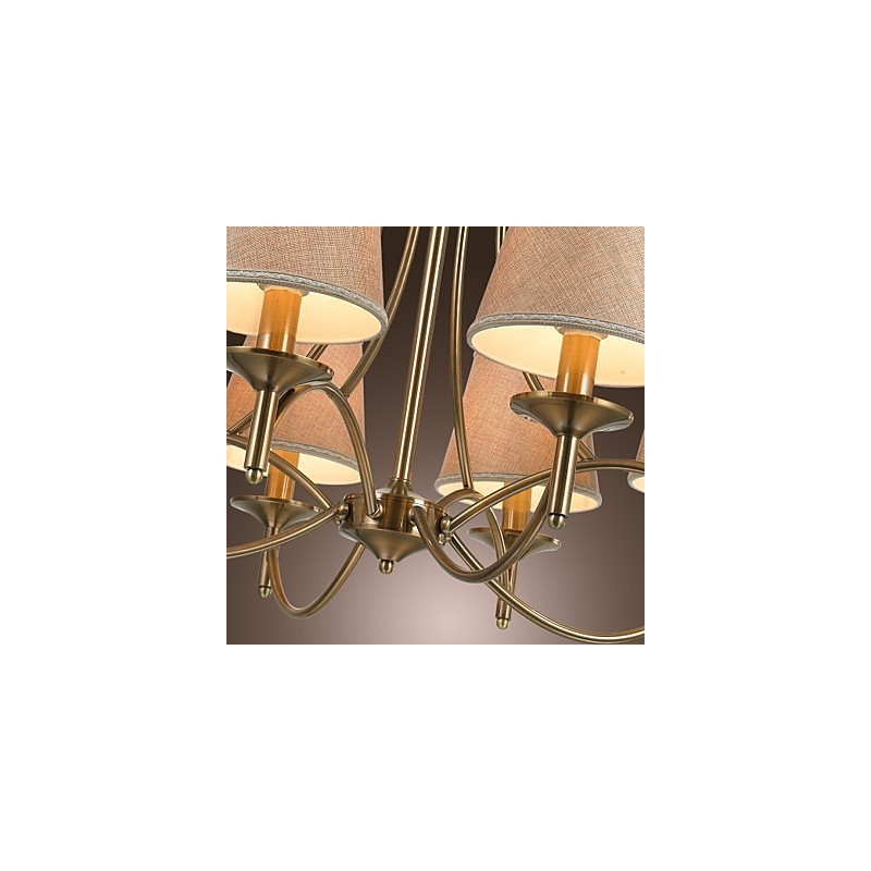 Lampadario in metallo finitura ottone stile candela 1 livello