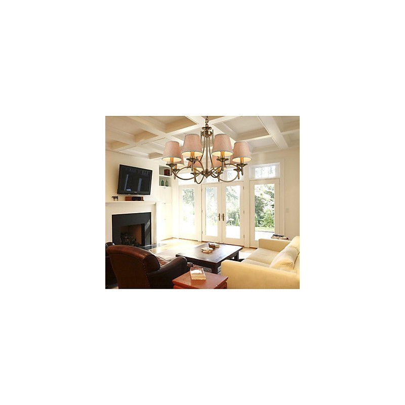 Lampadario in metallo finitura ottone stile candela 1 livello