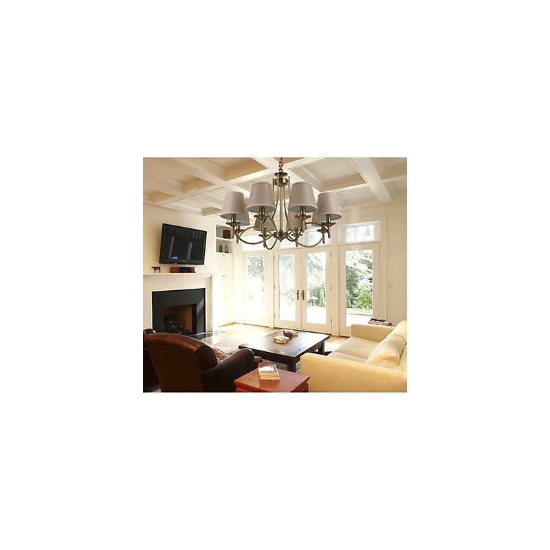 Lampadario in metallo finitura ottone stile candela 1 livello