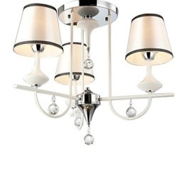 Lampadario moderno contemporaneo in metallo cromato e cristallo