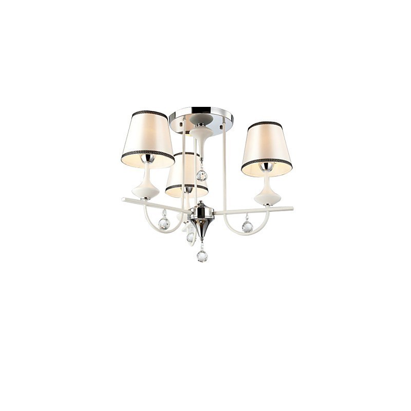 Lampadario moderno contemporaneo in metallo cromato e cristallo