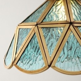 Lampada a sospensione retrò in vetro stile giapponese, attacco E26/E27, 15 × 20 cm