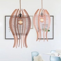 Lampada a sospensione nordica fai da te a forma di pesce in legno