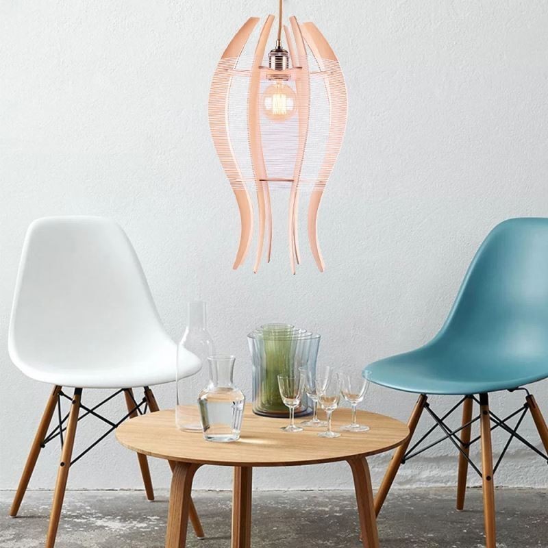 Lampada a sospensione nordica fai da te a forma di pesce in legno