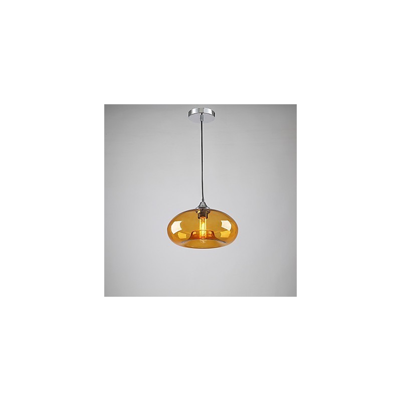 Lampada a sospensione moderna 1 luce con paralume in vetro trasparente