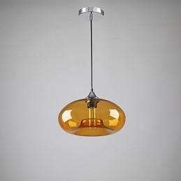 Lampada a sospensione moderna 1 luce con paralume in vetro trasparente